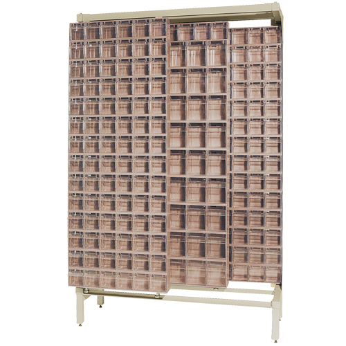 Free-Standing Tip-Out Bins Slider System, 48" W x 18" D x 77" H, 303 Drawers Meunier Outillage Industriel