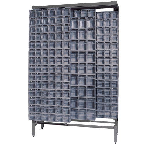 Syst&egrave;me de stockage &agrave; glissi&egrave;re &agrave; bacs basculants autonome, 48" la x 18" p x 77" h, 303 tiroirs Meunier Outillage Industriel