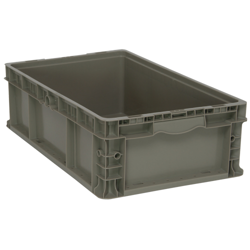 Contenant pliable et empilable, 15" la x 24" p x 7,5" h, Gris Meunier Outillage Industriel