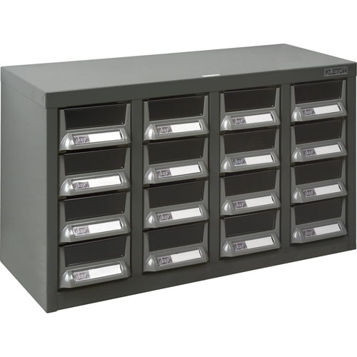 KPC-400 Parts Cabinet, Galvanized Steel, 16 Drawers, 23-1/10" x 8-7/10" x 13-4/5", Grey Meunier Outillage Industriel