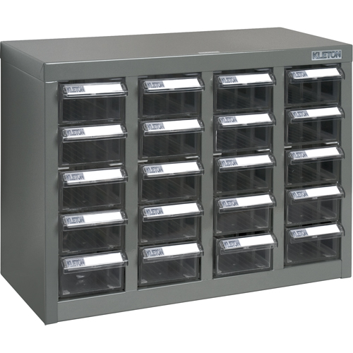 Casiers pour pi&egrave;ces KPC-600, Acier, 20 tiroirs, 18-1/3" x 8-2/3" x 13-3/4", Gris Meunier Outillage Industriel