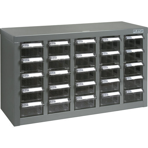Casiers pour pi&egrave;ces KPC-600, Acier galvanis&eacute;, 25 tiroirs, 23-1/10" x 8-7/10" x 13-4/5", Gris Meunier Outillage Industriel