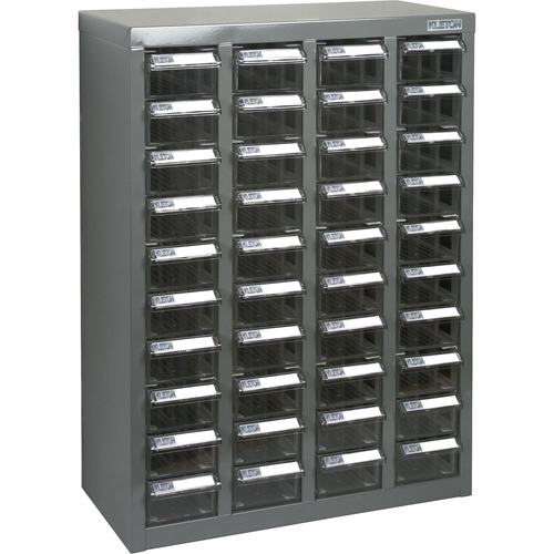 Casiers pour pi&egrave;ces KPC-600, Acier galvanis&eacute;, 40 tiroirs, 18-3/10" x 8-7/10" x 25-3/10", Gris Meunier Outillage Industriel