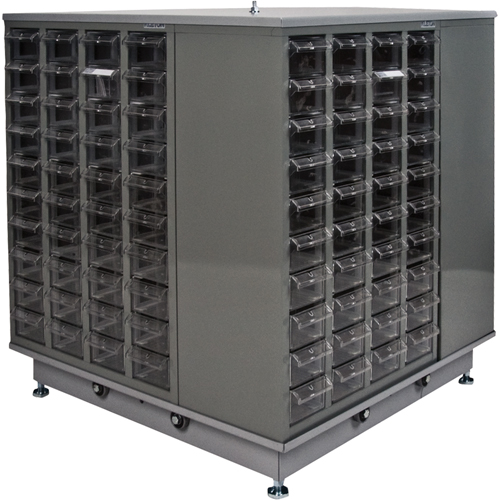 Casiers pour pi&egrave;ces KPC-600, Acier galvanis&eacute;, 40 tiroirs, 18-3/10" x 8-7/10" x 25-3/10", Gris Meunier Outillage Industriel