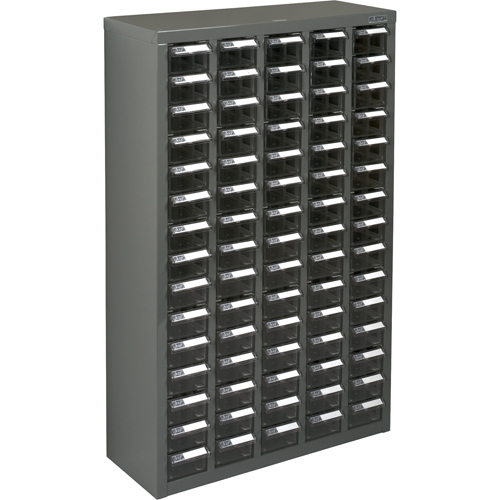 Casiers pour pi&egrave;ces KPC-600, Acier galvanis&eacute;, 75 tiroirs, 23-1/10" x 8-7/10" x 36-9/10", Gris Meunier Outillage Industriel