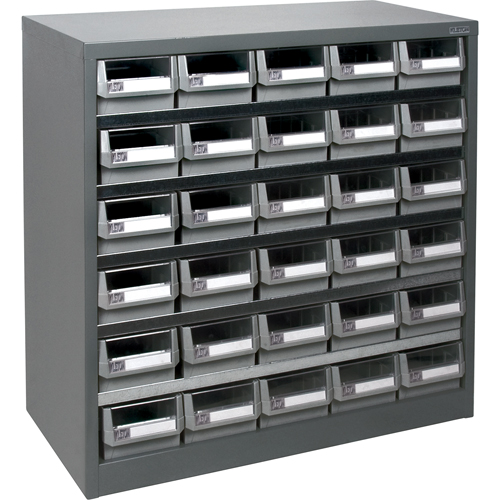 KPC-HD Heavy-Duty Parts Cabinet, Galvanized Steel, 30 Drawers, 34-3/5" x 15-7/10" x 34-3/5", Grey Meunier Outillage Industriel