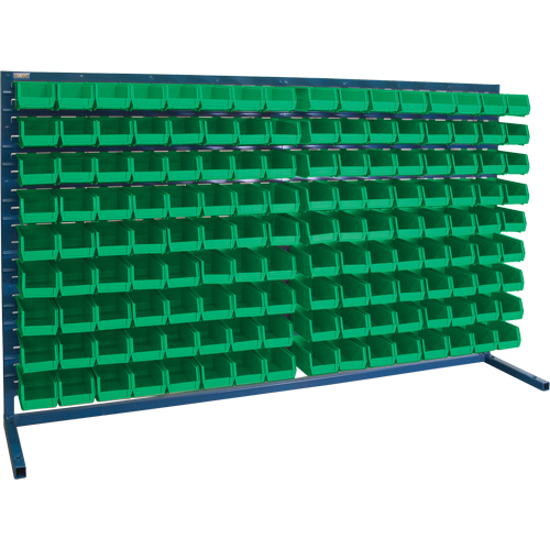 Louvered Rack with Bins, 144 Bins, 72" W x 15" D x 40" H Meunier Outillage Industriel