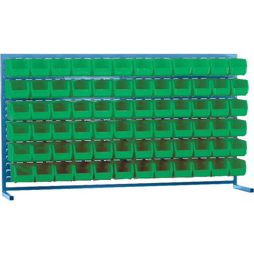 Louvered Rack with Bins, 72 Bins, 72" W x 15" D x 40" H Meunier Outillage Industriel
