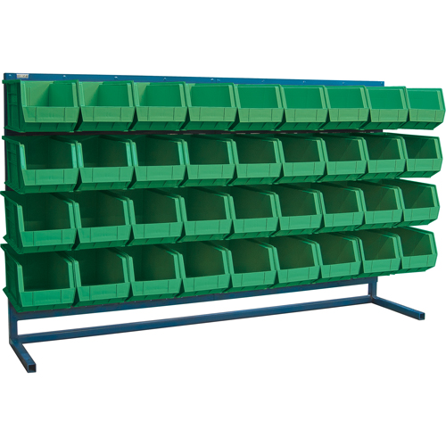 Louvered Rack with Bins, 36 Bins, 72" W x 15" D x 40" H Meunier Outillage Industriel