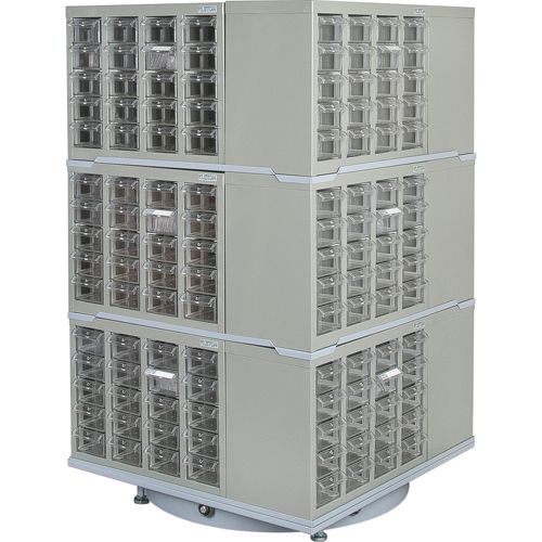 Heavy-Duty Industrial Carousel Drawer Cabinet, Steel, 240 Drawers, 27" W x 27" D x 48" H, Grey Meunier Outillage Industriel