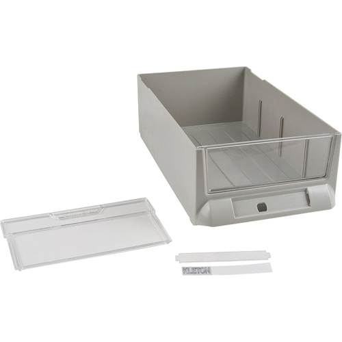 Tiroir de rechange pour armoires de pi&egrave;ces KPC-200, Plastique, 5-3/8" la x 9-13/16" p, 3-3/10" h, Gris Meunier Outillage Industriel