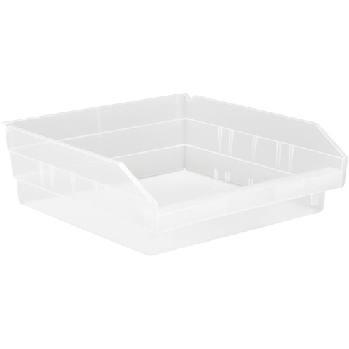Shelf Bins, 11-1/8" W x 4" H x 11-5/8" D, Clear, 30 lbs. Capacity Meunier Outillage Industriel