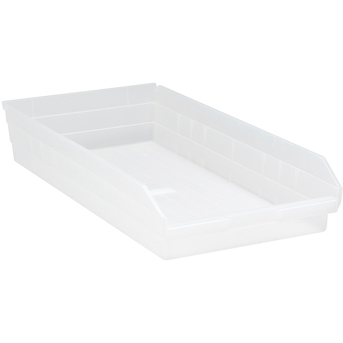 Shelf Bins, 11-1/8" W x 4" H x 23-5/8" D, Clear, 50 lbs. Capacity Meunier Outillage Industriel