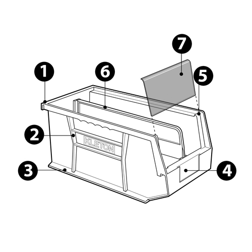 Stack & Hang Bin, 8-1/4" W x 7" H x 10-3/4" D, Blue Meunier Outillage Industriel
