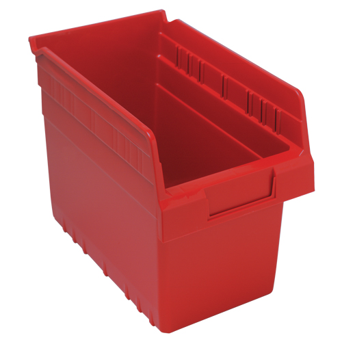 Store-Max Shelf Bins, 6-5/8" W x 8" H x 11-5/8" D, Red, 44 lbs. Capacity Meunier Outillage Industriel