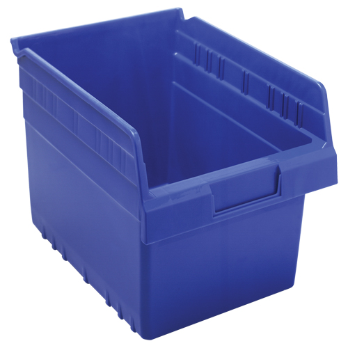 Store-Max Shelf Bins, 8-3/8" W x 8" H x 11-5/8" D, Blue, 44 lbs. Capacity Meunier Outillage Industriel