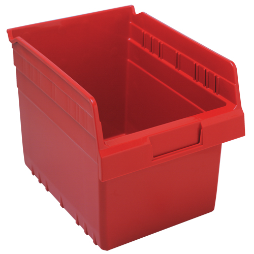 Store-Max Shelf Bins, 8-3/8" W x 8" H x 11-5/8" D, Red, 44 lbs. Capacity Meunier Outillage Industriel