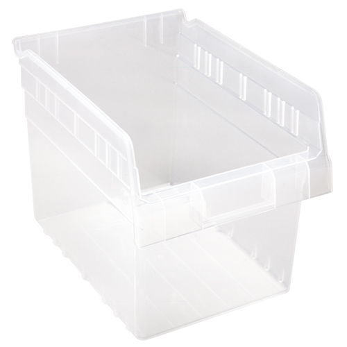 Store-Max Shelf Bins, 8-3/8" W x 8" H x 11-5/8" D, Clear, 44 lbs. Capacity Meunier Outillage Industriel