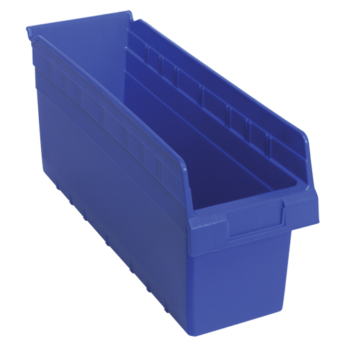 Store-Max Shelf Bins, 6-5/8" W x 8" H x 17-7/8" D, Blue, 56 lbs. Capacity Meunier Outillage Industriel