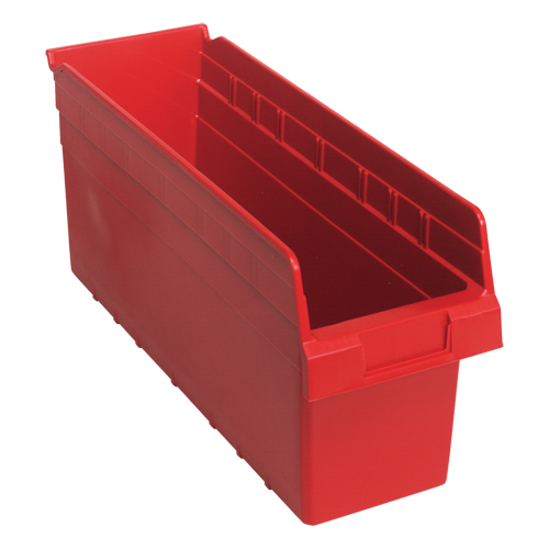 Bacs pour &eacute;tag&egrave;re Store-Max, 6-5/8" la x 8" H x 17-7/8" p, Rouge, Capacit&eacute; 56 lb Meunier Outillage Industriel