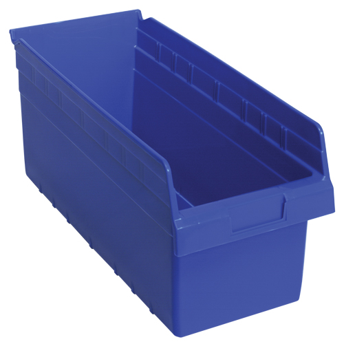 Store-Max Shelf Bins, 8-3/8" W x 8" H x 17-7/8" D, Blue, 56 lbs. Capacity Meunier Outillage Industriel