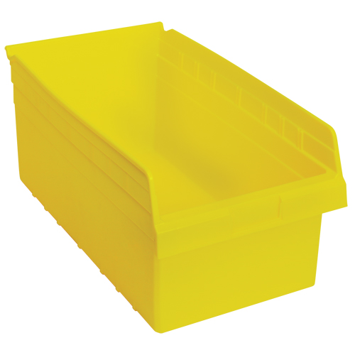Store-Max Shelf Bins, 11-1/8" W x 8" H x 17-7/8" D, Yellow, 56 lbs. Capacity Meunier Outillage Industriel