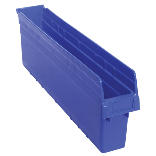 Store-Max Shelf Bins, 4-3/8" W x 8" H x 23-5/8" D, Blue, 68 lbs. Capacity Meunier Outillage Industriel