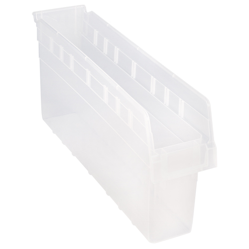 Store-Max Shelf Bins, 4-3/8" W x 8" H x 23-5/8" D, Clear, 68 lbs. Capacity Meunier Outillage Industriel