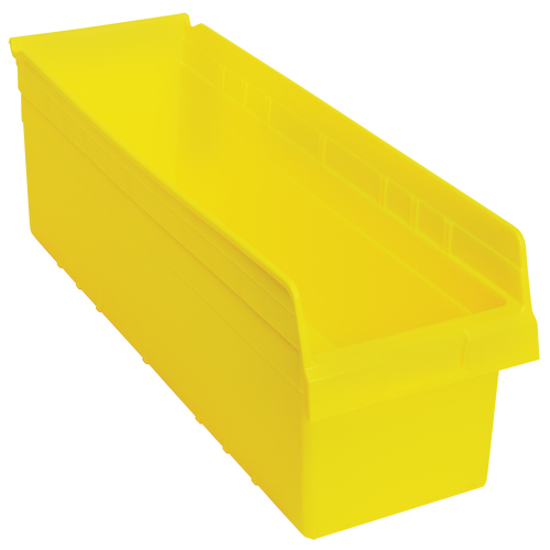 Store-Max Shelf Bins, 8-3/8" W x 8" H x 23-5/8" D, Yellow, 68 lbs. Capacity Meunier Outillage Industriel