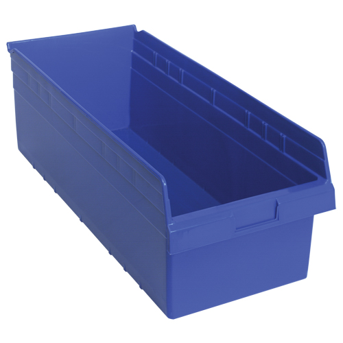 Store-Max Shelf Bins, 11-1/8" W x 8" H x 23-5/8" D, Blue, 68 lbs. Capacity Meunier Outillage Industriel