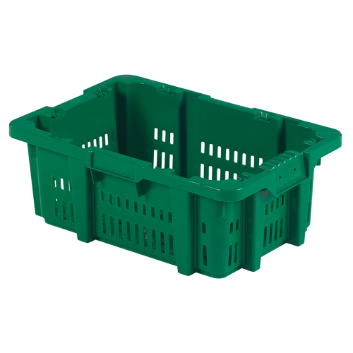 Food Handling Plastic Stack-N-Nest Container, 16" x 23.9" x 8.8", Green Meunier Outillage Industriel