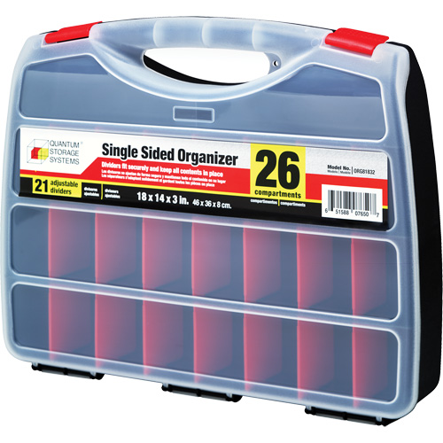 Boîte &agrave; compartiments en plastique, 14" la x 18" p x 3" h, 26 compartiments Meunier Outillage Industriel