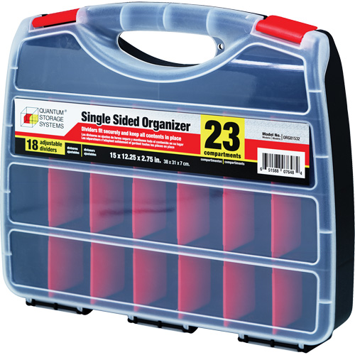 Plastic Compartment Box, 12-1/4" W x 15" D x 2-3/4" H, 23 Compartments Meunier Outillage Industriel