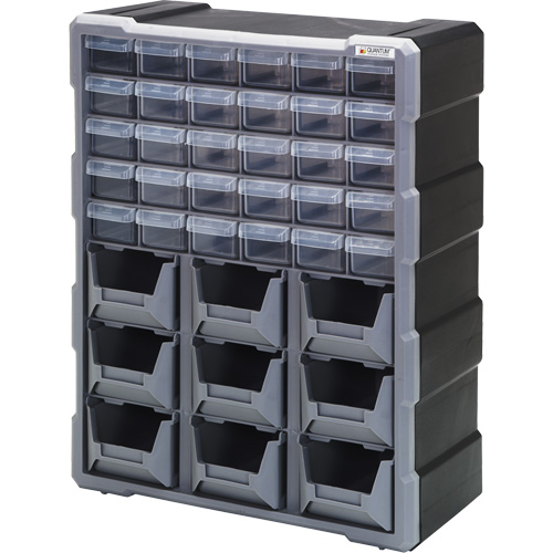 Drawer Cabinet, Plastic, 39 Drawers, 15" x 6-1/4" x 18-3/4", Black Meunier Outillage Industriel