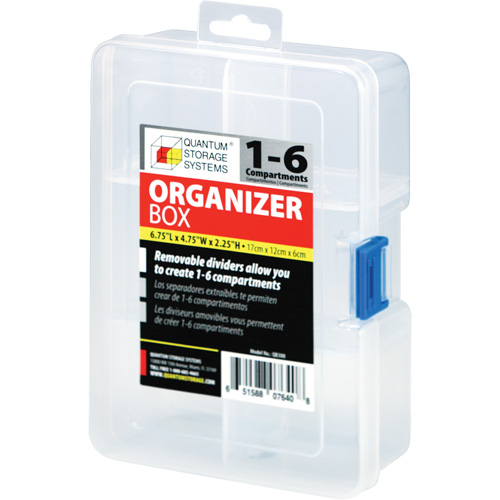 Boîte &agrave; compartiments en plastique, 4,75" la x 6,75" p x 2,25" h, 6 compartiments Meunier Outillage Industriel