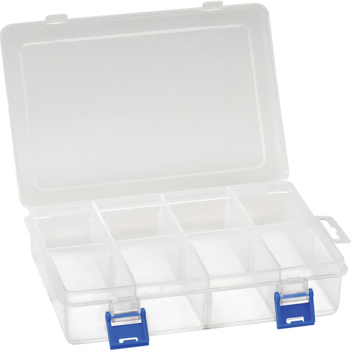 Plastic Compartment Box, 5.5" W x 7.75" D x 1.75" H, 8 Compartments Meunier Outillage Industriel