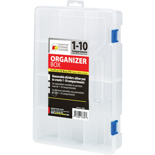Plastic Compartment Box, 7.75" W x 11.75" D x 2.2" H, 10 Compartments Meunier Outillage Industriel