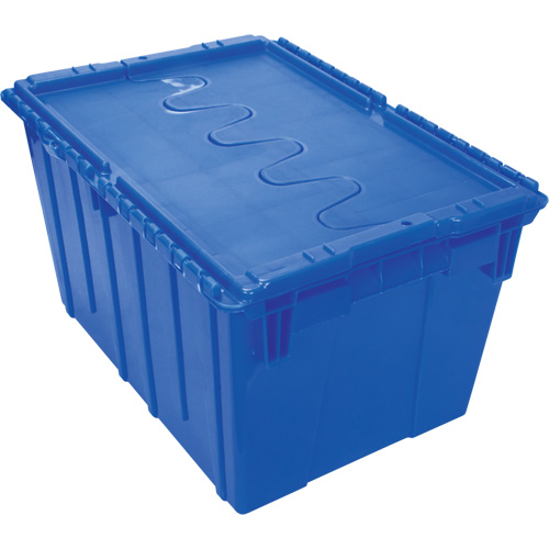 Flip Top Plastic Distribution Container, 21.65" x 15.5" x 12.5", Blue Meunier Outillage Industriel