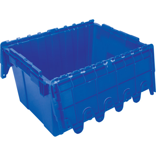Flip Top Plastic Distribution Container, 21.65" x 15.5" x 12.5", Blue Meunier Outillage Industriel