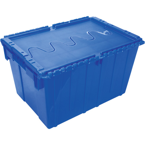 Flip Top Plastic Distribution Container, 21.65" x 15.5" x 12.5", Blue Meunier Outillage Industriel
