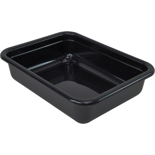 Bac d'entreposage tout usage &agrave; fond plat, 5" ha x 17" p x 22" lo, Plastique, Noir Meunier Outillage Industriel