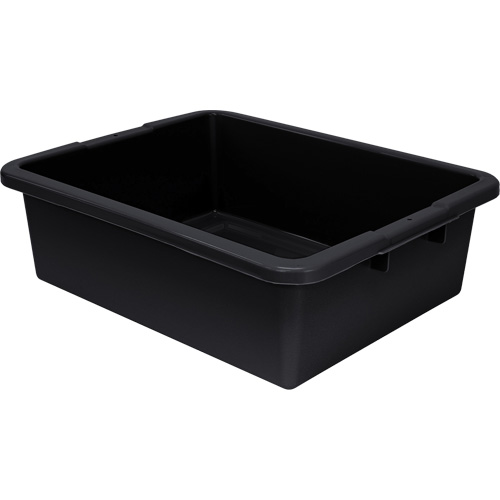 Bac d'entreposage tout usage &agrave; fond rainur&eacute;, 7" ha x 17" p x 22" lo, Plastique, Noir Meunier Outillage Industriel