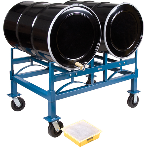 Drum Stacking Rack, 2 Drums, 1600 lbs. Capacity, 45-1/2" W x 30" D x 12-1/2" H Meunier Outillage Industriel