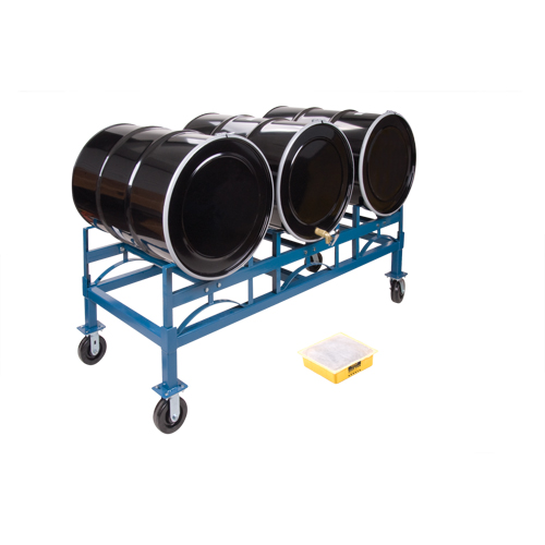 Drum Stacking Rack, 3 Drums, 2400 lbs. Capacity, 71-1/2" W x 30" D x 12-1/2" H Meunier Outillage Industriel