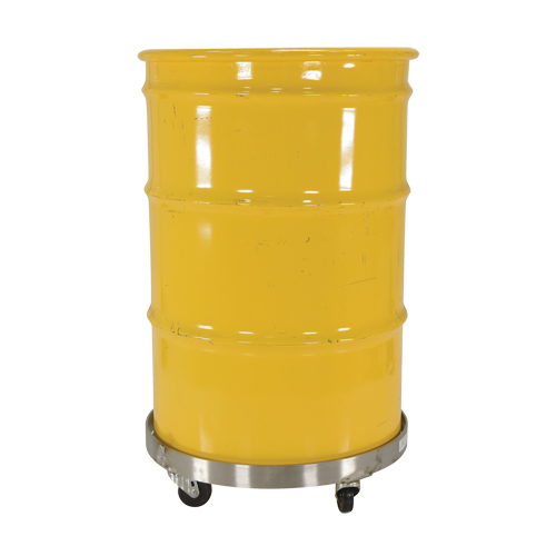 Chariots pour barils, Acier inoxydable, Capacit&eacute;e 800 lb, Diam&egrave;tre 23-1/4", Roue en Caoutchouc Meunier Outillage Industriel