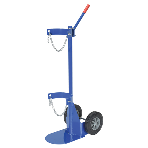 Gas Cylinder Cart, Rubber Wheels, 12" W x 15-1/2" L Base, 500 lbs. Meunier Outillage Industriel