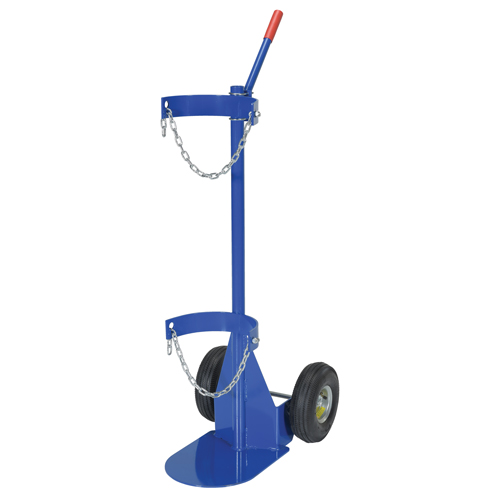 Gas Cylinder Cart, Pneumatic Wheels, 12" W x 15-1/2" L Base, 500 lbs. Meunier Outillage Industriel