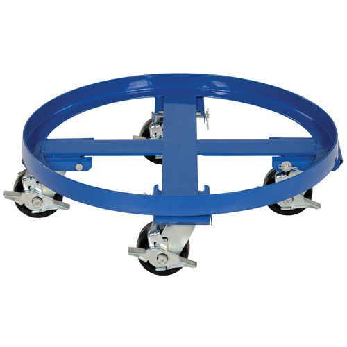Socle roulant robuste pour baril, Acier, Capacit&eacute;e 2000 lb, Diam&egrave;tre 24-1/8", Roue en Ph&eacute;nolique Meunier Outillage Industriel