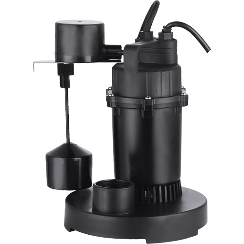 Thermoplastic Submersible Sump Pump, 2560 GPH, 115 V, 4.6 A, 1/3 HP Meunier Outillage Industriel