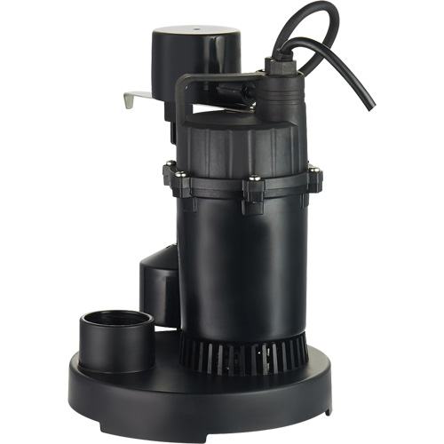 Thermoplastic Submersible Sump Pump, 2560 GPH, 115 V, 4.6 A, 1/3 HP Meunier Outillage Industriel